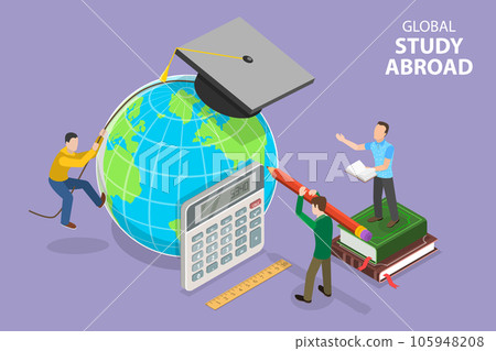 3D Isometric Flat Vector Conceptual Illustration of Global Study Abroad 3D Isometric Flat Vector Conceptual Illustration of Global Study Abroad 105948208