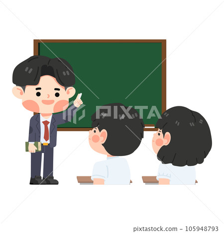 Man teacher teaching in front of whiteboard 105948793