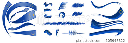 european flag set elements, vector illustration on a white background 105948822
