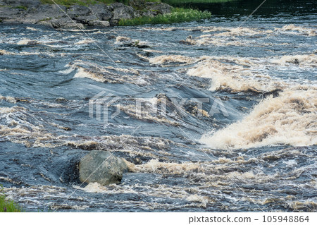 turbulent stream in the river rapids turbulent stream in the river rapids 105948864