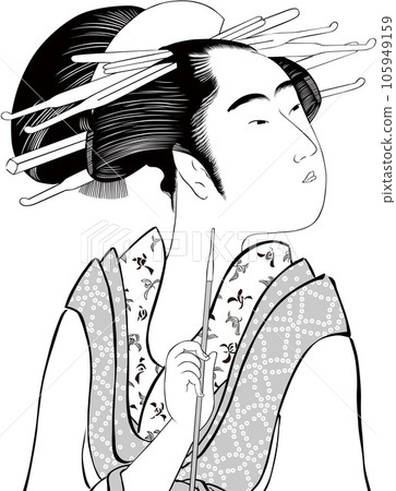 Ukiyo-e woman part 100 105949159