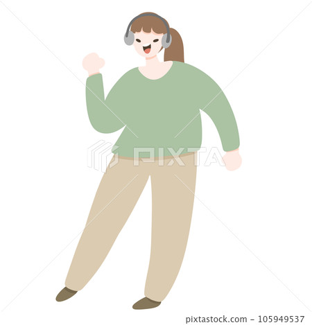 Girl sing a song dance y2k headphone Girl sing a song dance y2k headphone 105949537