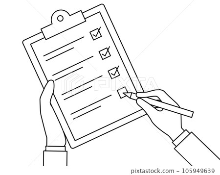 Checklist and hand in suit Checklist and hand in suit 105949639