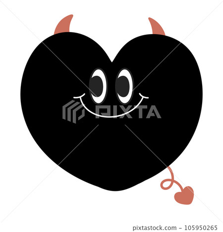Heart groovy retro character cartoon Heart groovy retro character cartoon 105950265