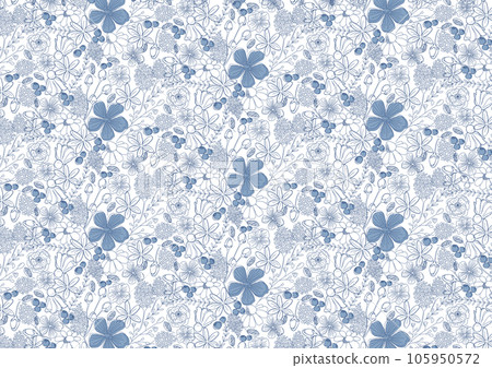 美麗的植物線條畫植物學背景材料，自然，圖案 105950572