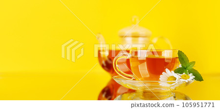 Soothing herbal tea blend with mint Soothing herbal tea blend with mint 105951771