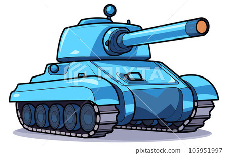 Illustration of cute war tank, Military Transportation collection of vector tanks. Illustration of cute war tank, Military Transportation collection of vector tanks. 105951997