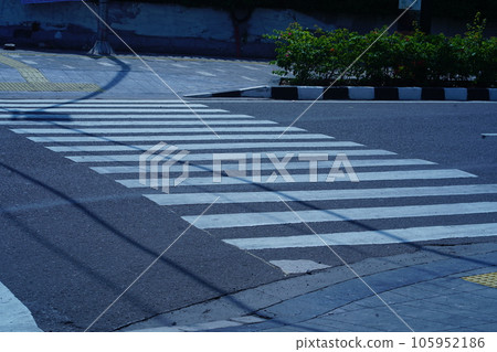 the Zebra Cross or Pedestrian Crossing Facilities in Central Jakarta, Indonesia 105952186