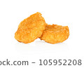 Fried chicken cutlets on a white background 105952208