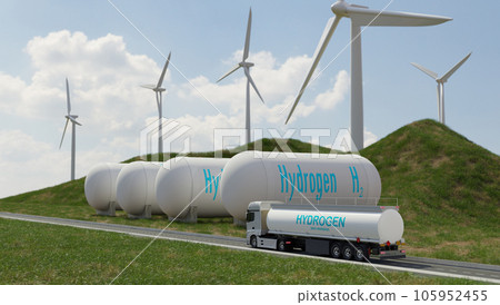 Hydrogen fuel transportation and storage, green power and zero emissions energy Hydrogen fuel transportation and storage, green power and zero emissions energy 105952455