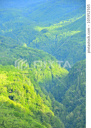 《Gifu Prefecture》Gero City Lava Flow Observatory from Mt. Ontake mountain range in summer 105952505