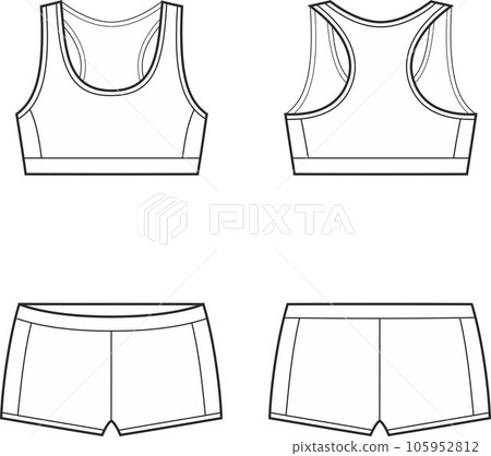 Womens sport underwear. Bra and panties. Womens sport underwear. Bra and panties. 105952812