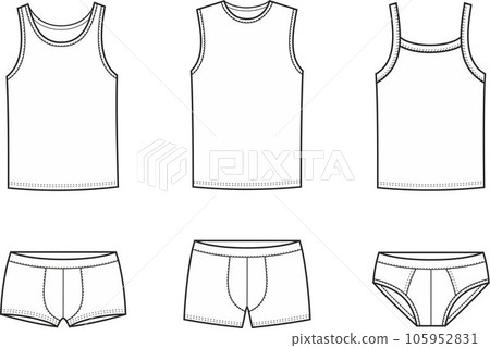 Mens underwear. Tank top and pants. 105952831