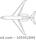 Aircraft G650 Top view vector 105952899