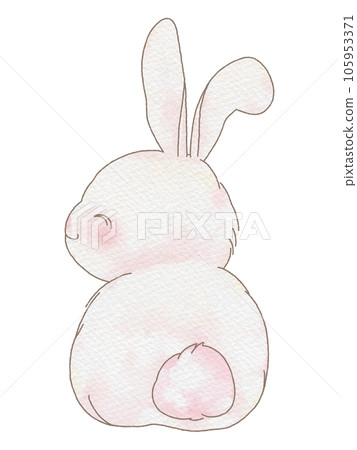 Bunny clipart watercolor style 105953371
