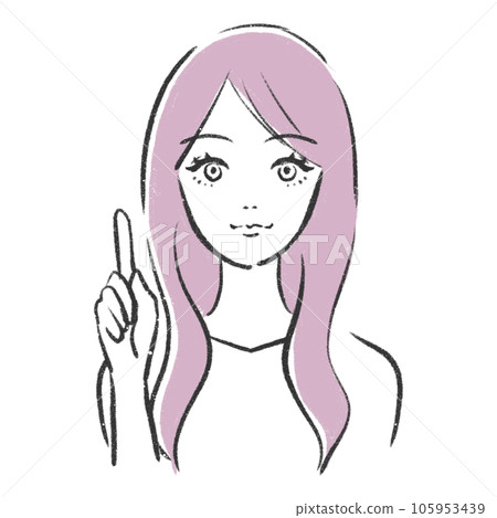 一個女人指著的插圖 105953439