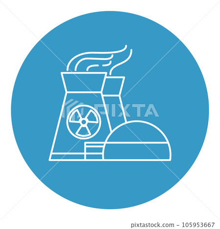 Nuclear power plant icon in thin line style 105953667