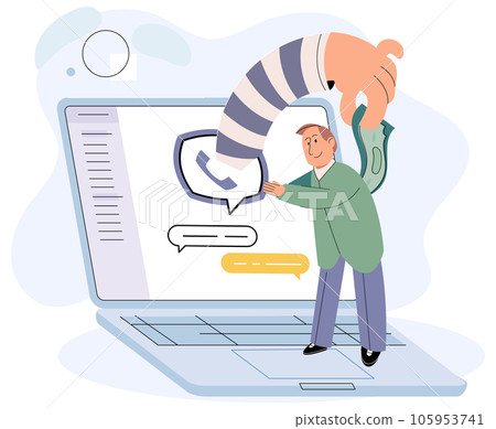 Hacker activity. Hacking computer. Phishing account, steal data, cyber attack. Stealing password. Cyber crime, theft personal information, cyber security spy access. Internet fraud scenes set metaphor 105953741