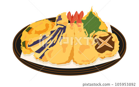 盤子裡的什錦天婦羅 盤子裡的什錦天婦羅 105953892