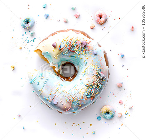 甜甜圈加巧克力和糖霜 - 生成人工智能 105955086