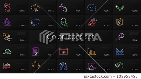 Set of Online question, Brush and Difficult stress line icons. Include Diagram graph, Puzzle, Dot plot icons. Time management, Correct answer, Quick tips web elements. Inspect, Teamwork. Vector Set of Online question, Brush and Difficult stress line icons. Include Diagram graph, Puzzle, Dot plot icons. Time management, Correct answer, Quick tips web elements. Inspect, Teamwork. Vector 105955455