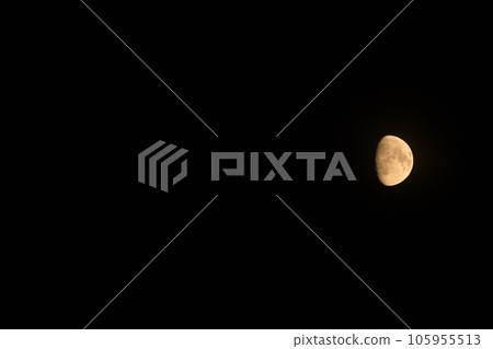 Hakushu Town, Hokuto City, Moon age 10.4 Rose-colored July moon after first quarter (Position: middle right) Hakushu Town, Hokuto City, Moon age 10.4 Rose-colored July moon after first quarter (Position: middle right) 105955513