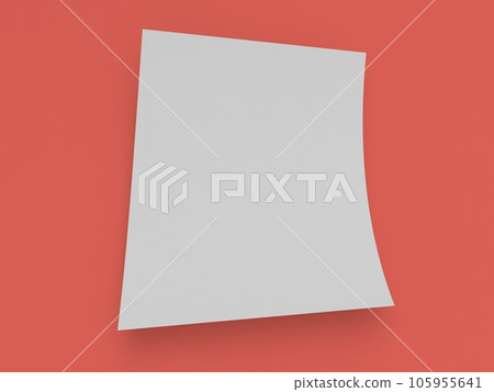 Blank A4 paper template. Curved white paper mockup. 105955641