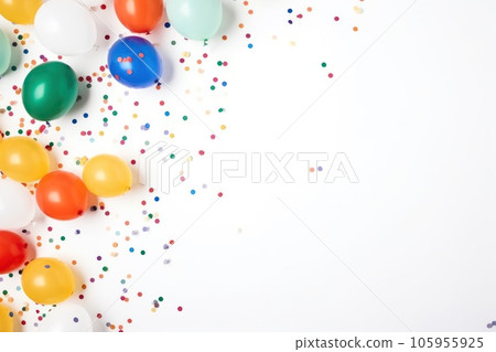 White background with balloons 105955925