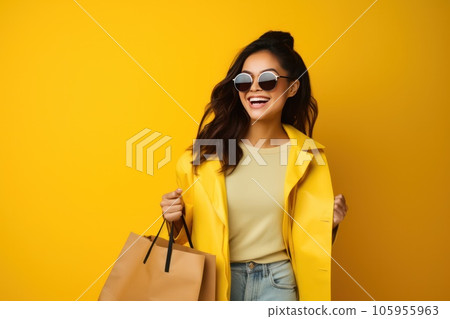 Girl with shopping bags 105955963