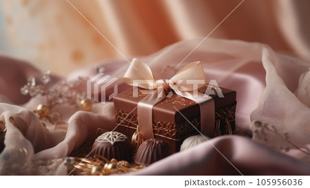 Beautiful chocolate box full of chocolate treats Beautiful chocolate box full of chocolate treats 105956036
