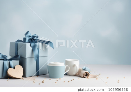 blue valentine's day birthday gifts on white background blue valentine's day birthday gifts on white background 105956338