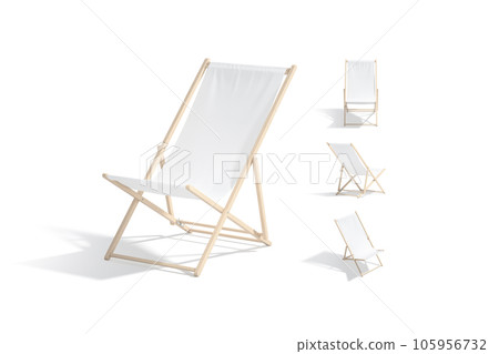 Blank white folding beach chair mockup, different views Blank white folding beach chair mockup, different views 105956732