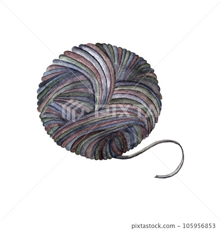 Ball of yarn for knitting. High quality watercolor illustration Ball of yarn for knitting. High quality watercolor illustration 105956853