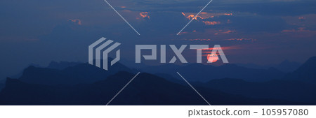 Sunrise scene seen from Niesen Kulm, Switzerland. 105957080