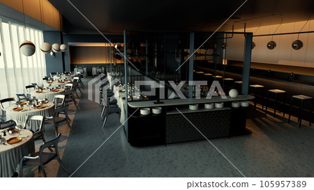 high-end restaurant that appears to be deserted high-end restaurant that appears to be deserted 105957389