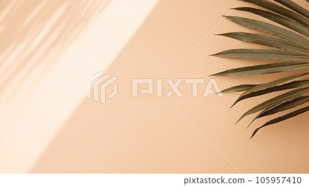 Minimalist background with palm leaves 105957410