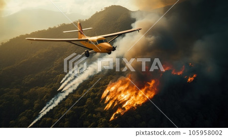 Fire in the tropical forest 105958002