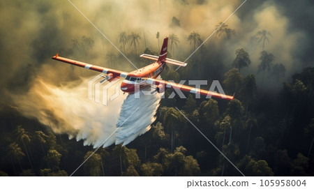 Fire in the tropical forest 105958004