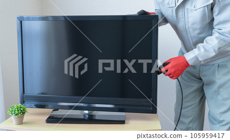 電視佈線工人/電視佈線服務的形象 電視佈線工人/電視佈線服務的形象 105959417