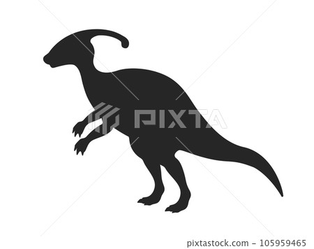 恐龍副櫛龍剪影的插圖 恐龍副櫛龍剪影的插圖 105959465