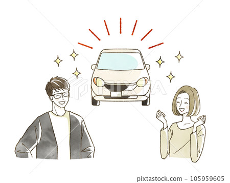 Men and women who are pleased with beautiful cars 105959605