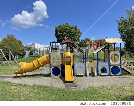 One Park, Hadano City, Kanagawa Prefecture, a park with big trees under the blue sky 105959988