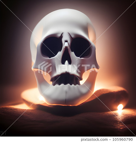 Scary skull illustration black and white art design Scary skull illustration black and white art design 105960790