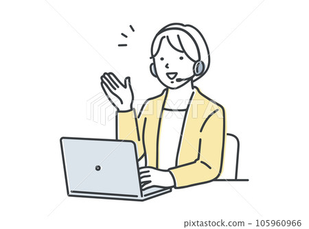 呼叫中心運營商女人 105960966