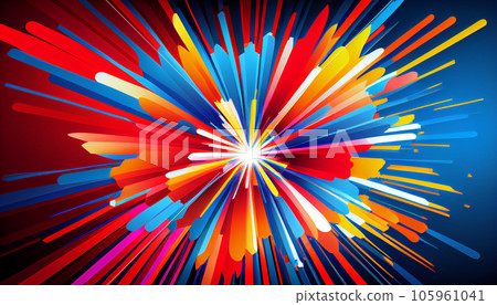 Generative AI, Chromatic Burst: Dynamic Abstract Background with Vibrant Colors 105961041