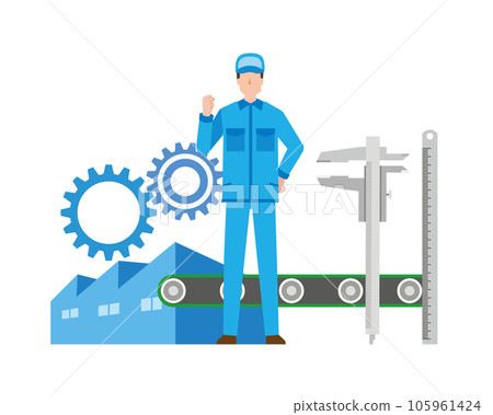 工廠和工人的插圖 105961424