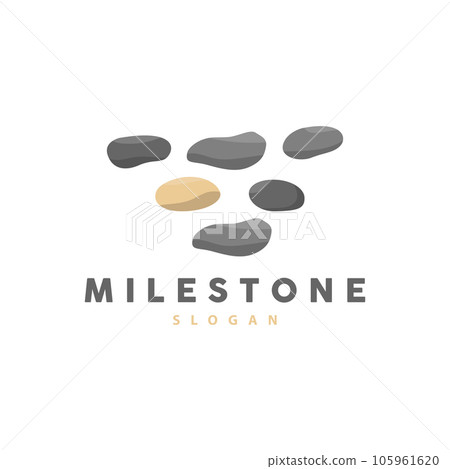 Stone Logo, Premium Elegant Design, Stone Balance Vector, Stepping Rock Walking Icon Illustration Design 105961620