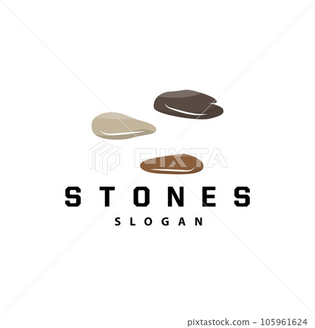 Stone Logo, Premium Elegant Design, Stone Balance Vector, Stepping Rock Walking Icon Illustration Design 105961624