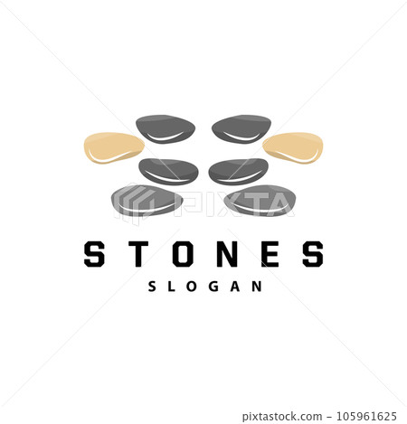 Stone Logo, Premium Elegant Design, Stone Balance Vector, Stepping Rock Walking Icon Illustration Design 105961625