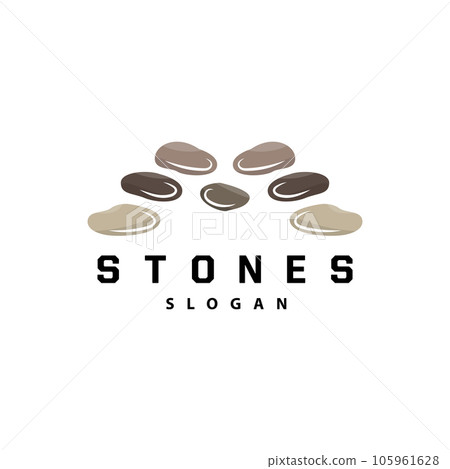 Stone Logo, Premium Elegant Design, Stone Balance Vector, Stepping Rock Walking Icon Illustration Design 105961628